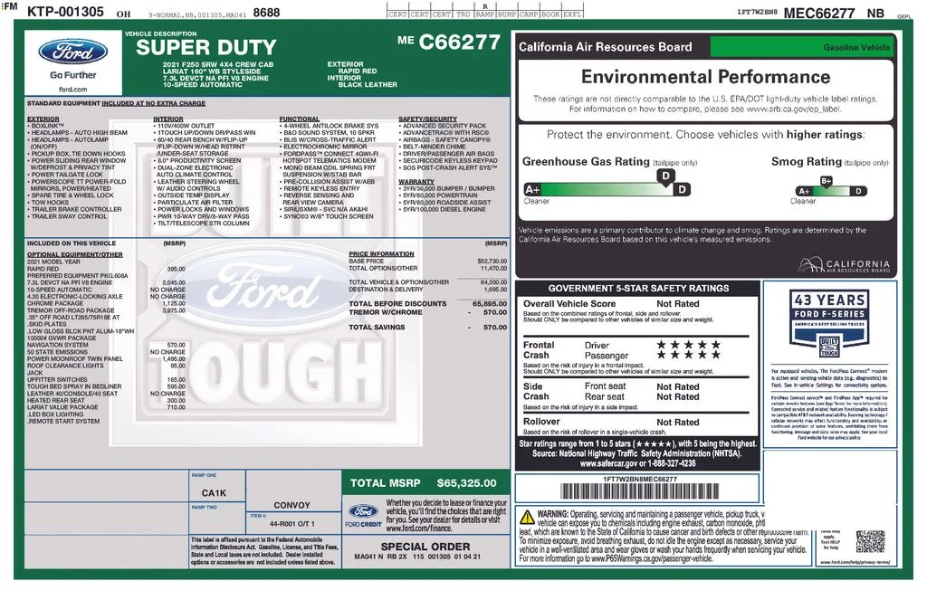 Used 2021 Red Metallic Ford Lariat image 5