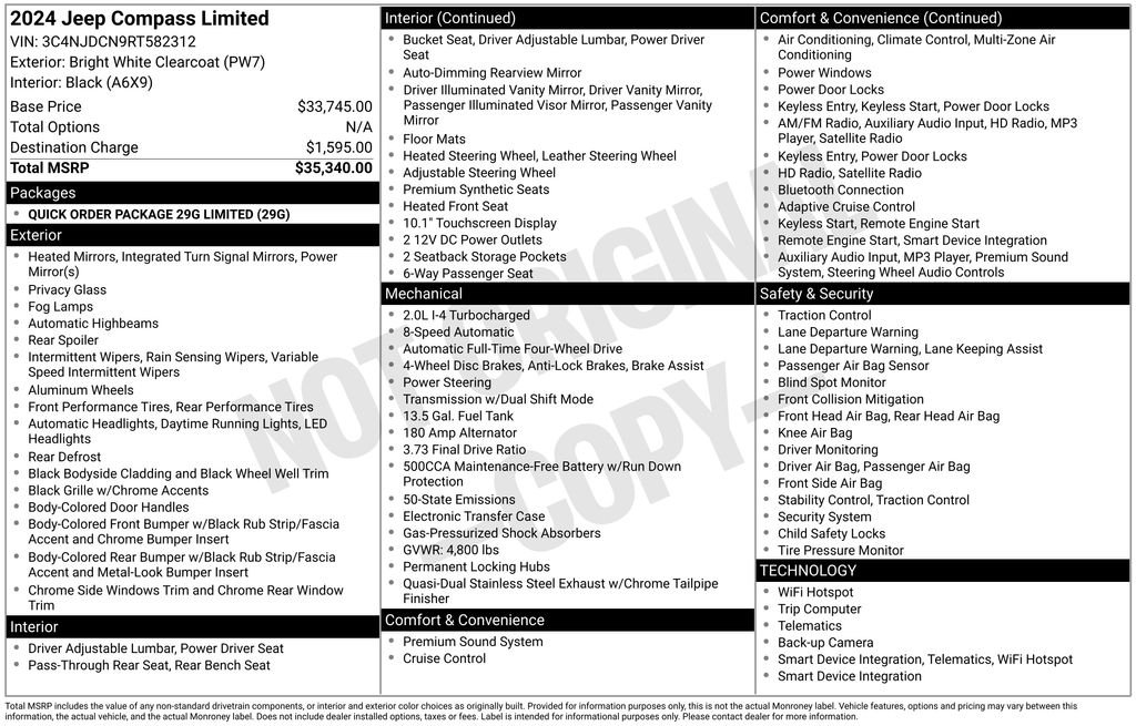 Used 2024 Jeep Compass Limited with VIN 3C4NJDCN9RT582312 for sale in Elk River, Minnesota