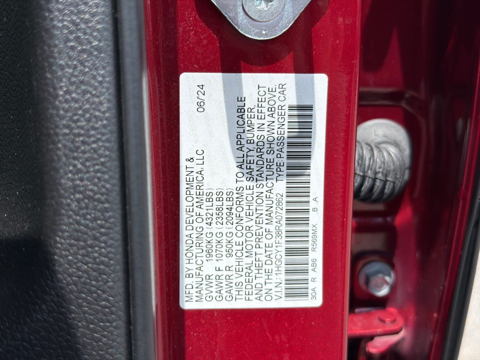 Certified Used 2024 Radiant Red Metallic Honda EX image 35