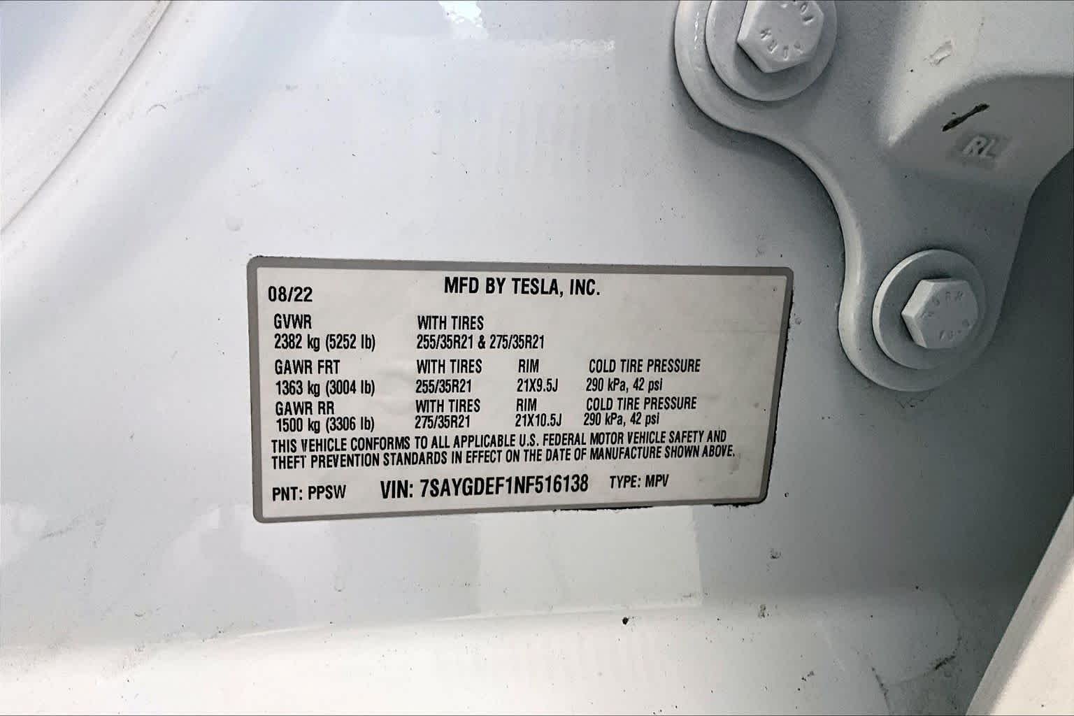 Used 2022 Pearl White Multi-Coat Tesla Performance image 28