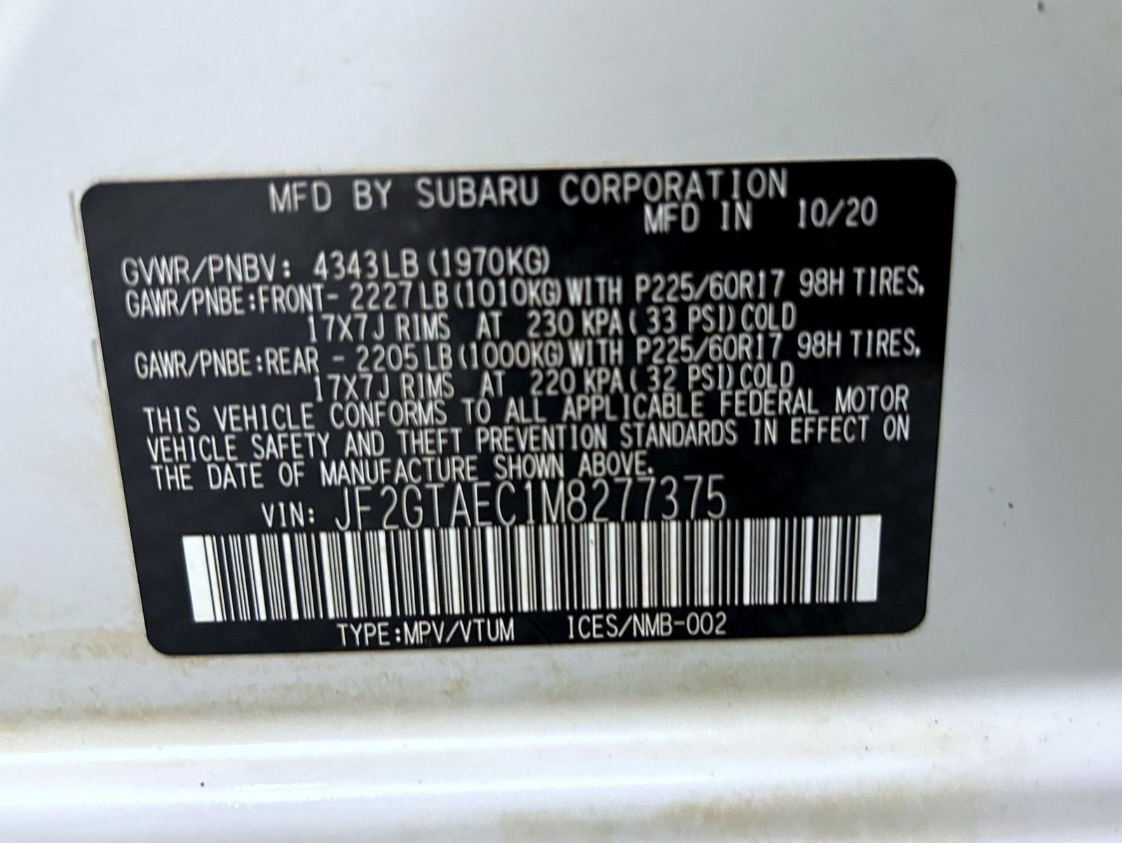 Used 2021 White Subaru Premium image 25
