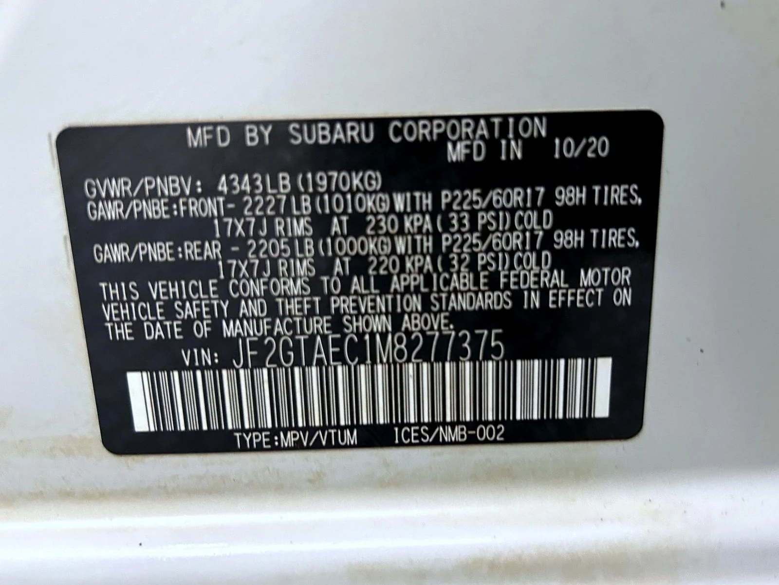 Used 2021 White Subaru Premium image 25