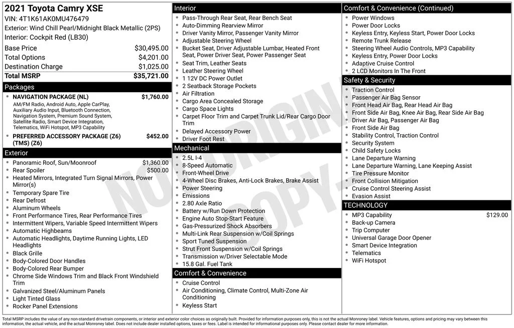 Certified Used 2021 Beige Toyota XSE image 2