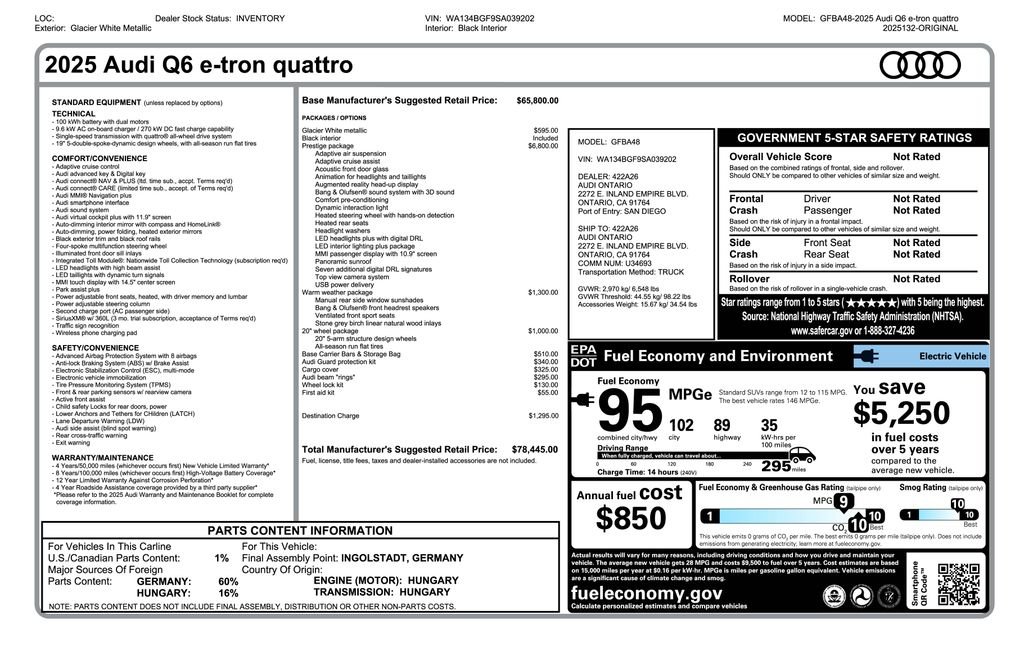 Used 2025 White Audi Prestige image 4