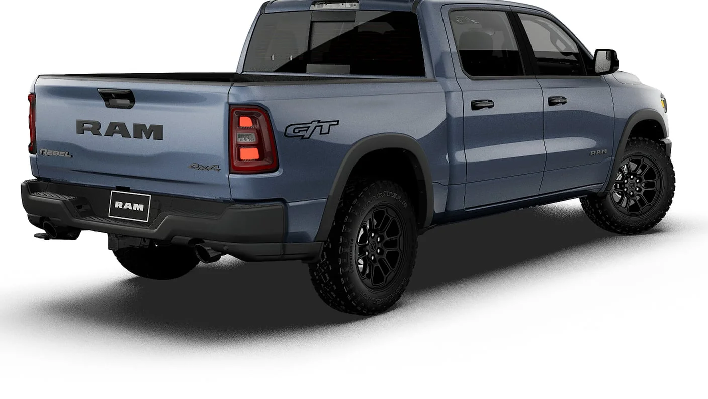 New 2027 Forged Blue Metallic Exterior Paint RAM Rebel image 2