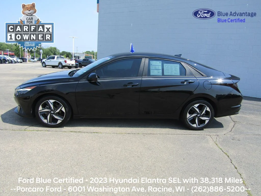 Certified 2023 Hyundai Elantra SEL with VIN 5NPLS4AG8PH115372 for sale in Racine, WI