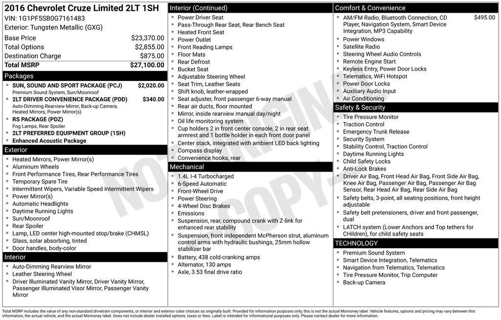 Used 2016 Gray Chevrolet 2LT image 5