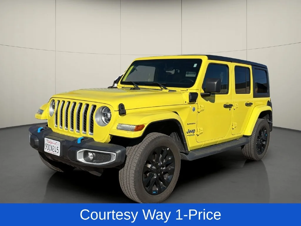 Used 2022 Yellow Jeep Unlimited Sahara 4xe image 4