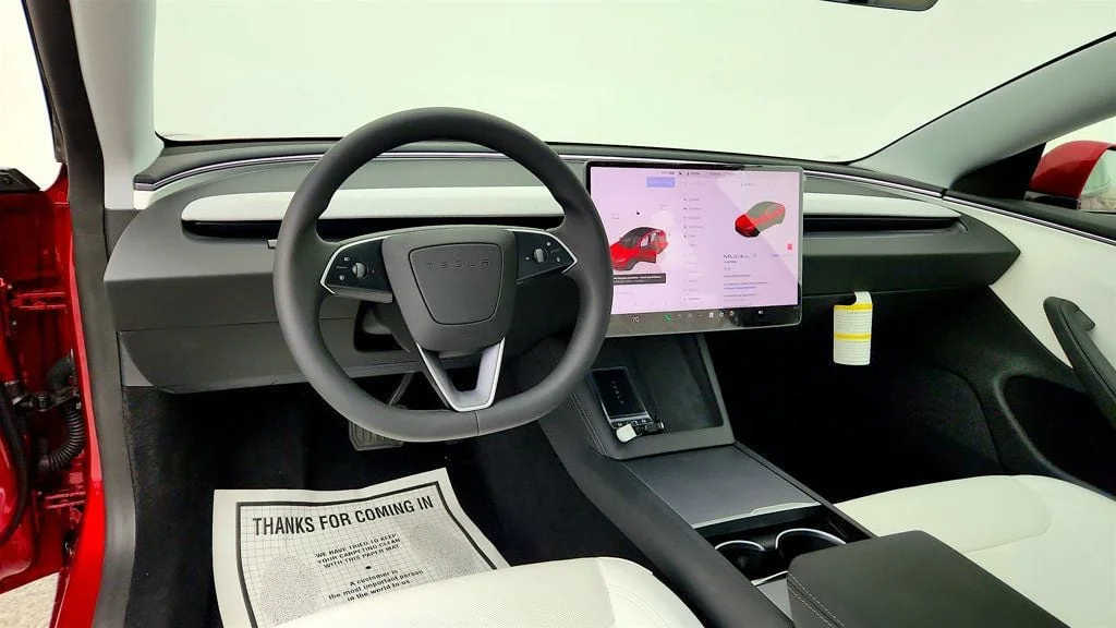 Used 2026 Ultra Red Tesla Long Range RWD w/ White & Black Premium Interior image 13