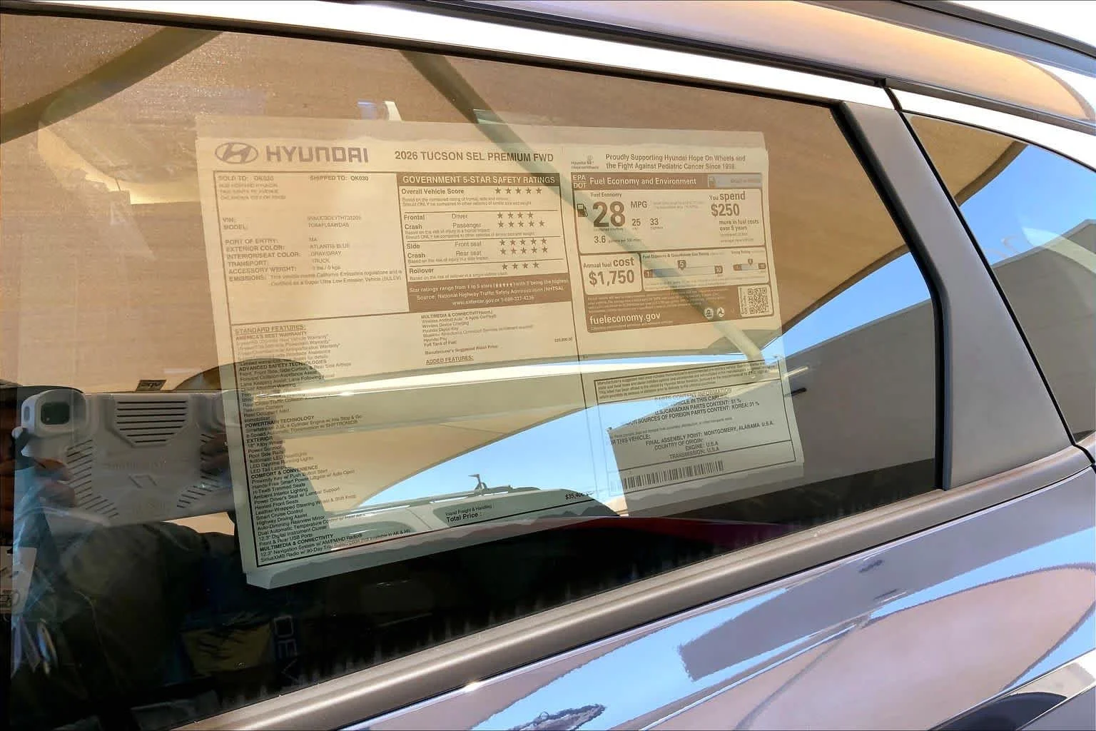 New 2026 Atlantis Blue Hyundai SEL Premium image 18