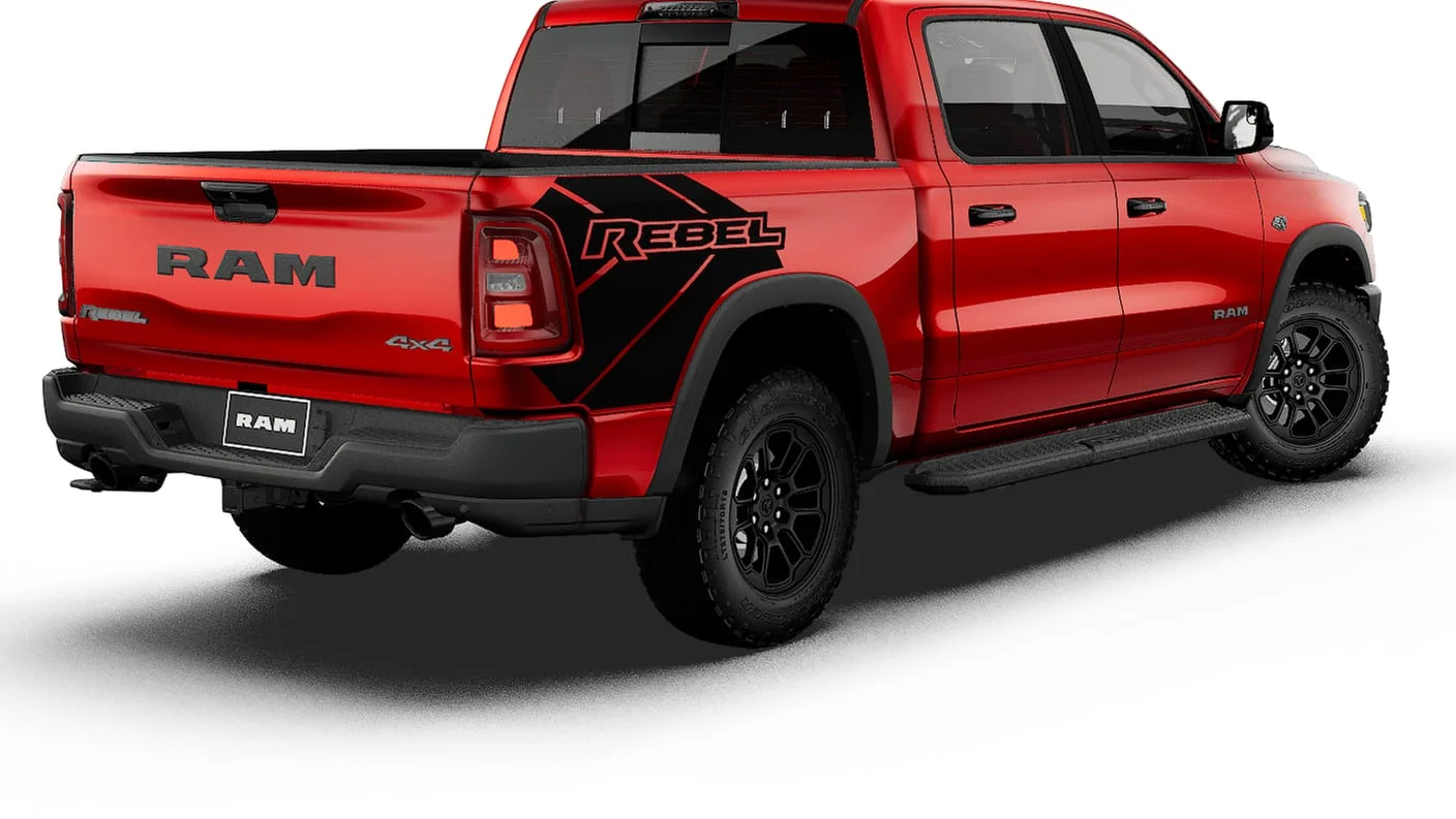 New 2027 Molten Red Pearl-Coat Exterior Paint RAM REBEL image 14