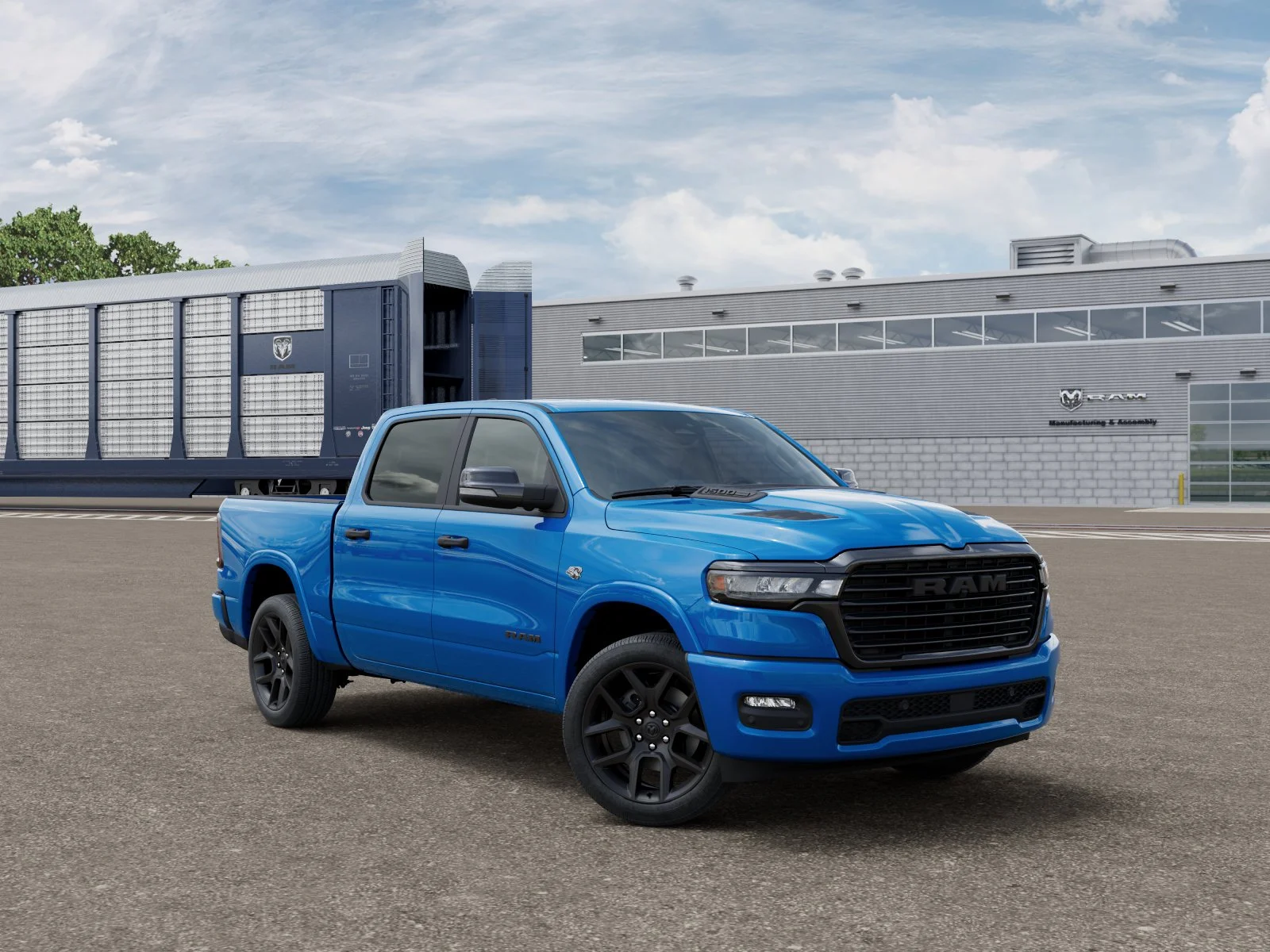 New 2026 Hydro Blue Pearl-Coat Exterior Paint Ram LARAMIE image 3