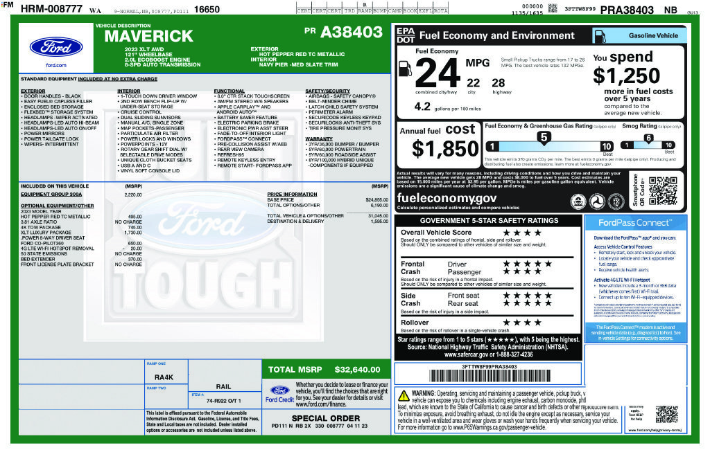 Used 2023 Red Ford XLT image 2