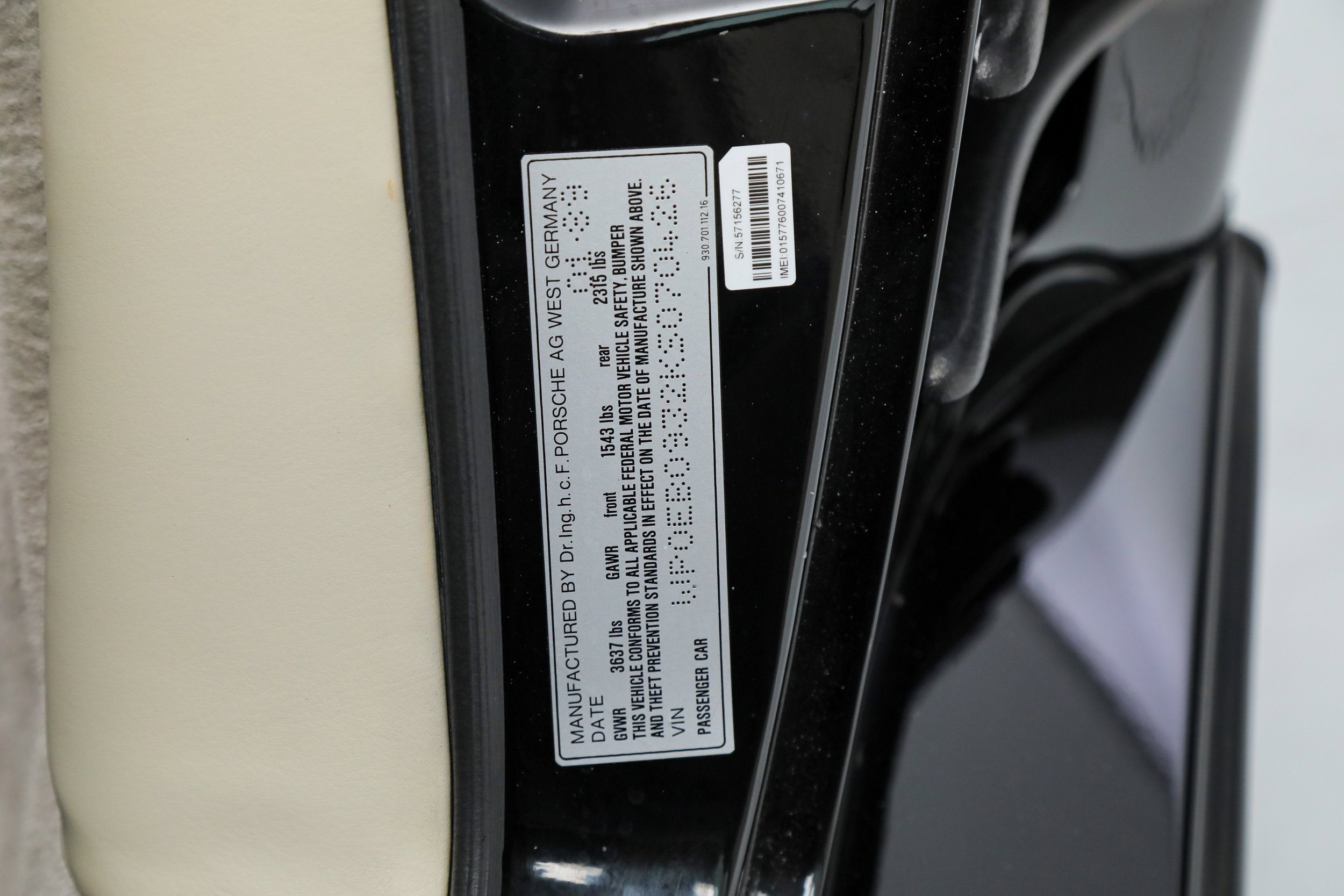 Used 1989 Black Porsche Turbo Cabriolet Slantnose image 67