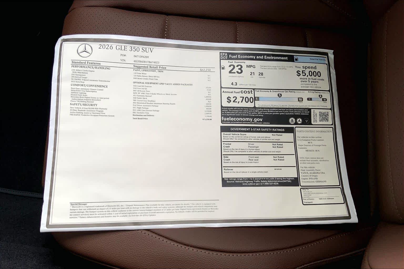 New 2026 Polar White Mercedes-Benz GLE 350 image 19