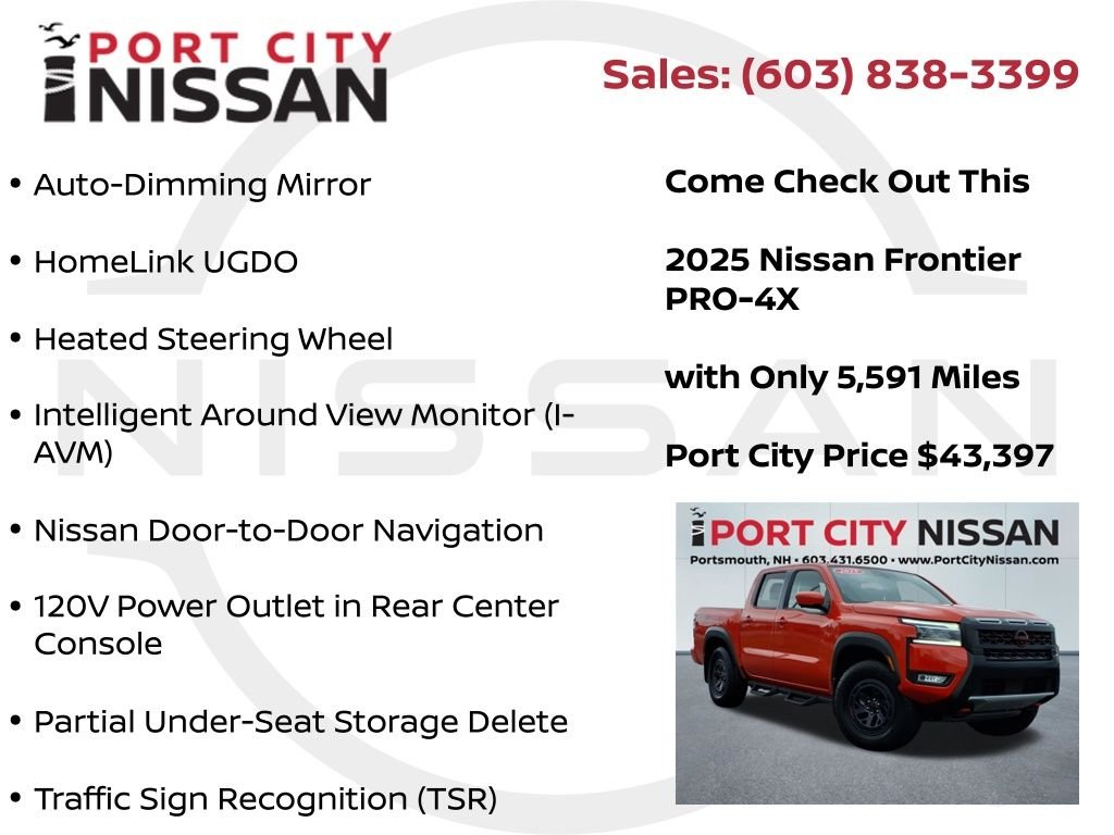 Used 2025 Afterburn Orange Nissan PRO-4X premium W/LEATHER, SUNROOF & ONLY 5k MILES! image 39