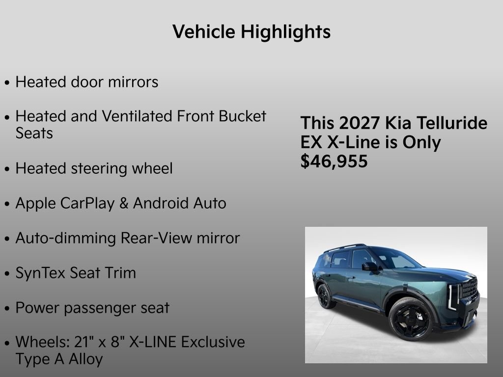 New 2027 Black Jade Green Kia X-Line EX image 34