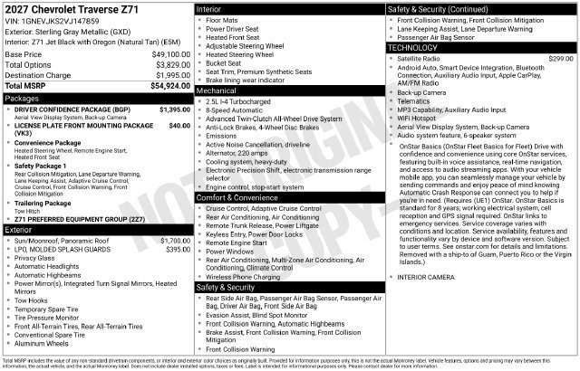 New 2027 Sterling Gray Metallic Chevrolet Z71 image 4