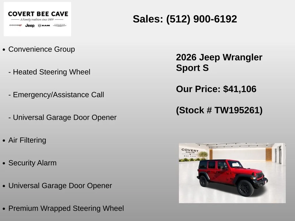 New 2026 Red Jeep Sport S image 25