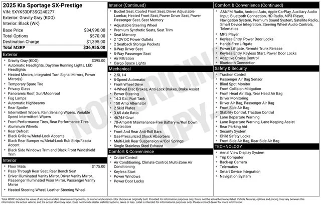 Used 2025 Gray Kia SX-Prestige image 43