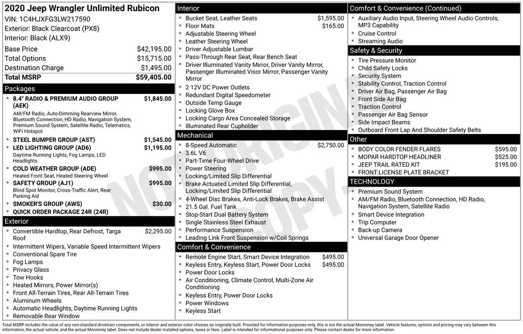 Used 2020 Black Jeep Unlimited Rubicon image 9