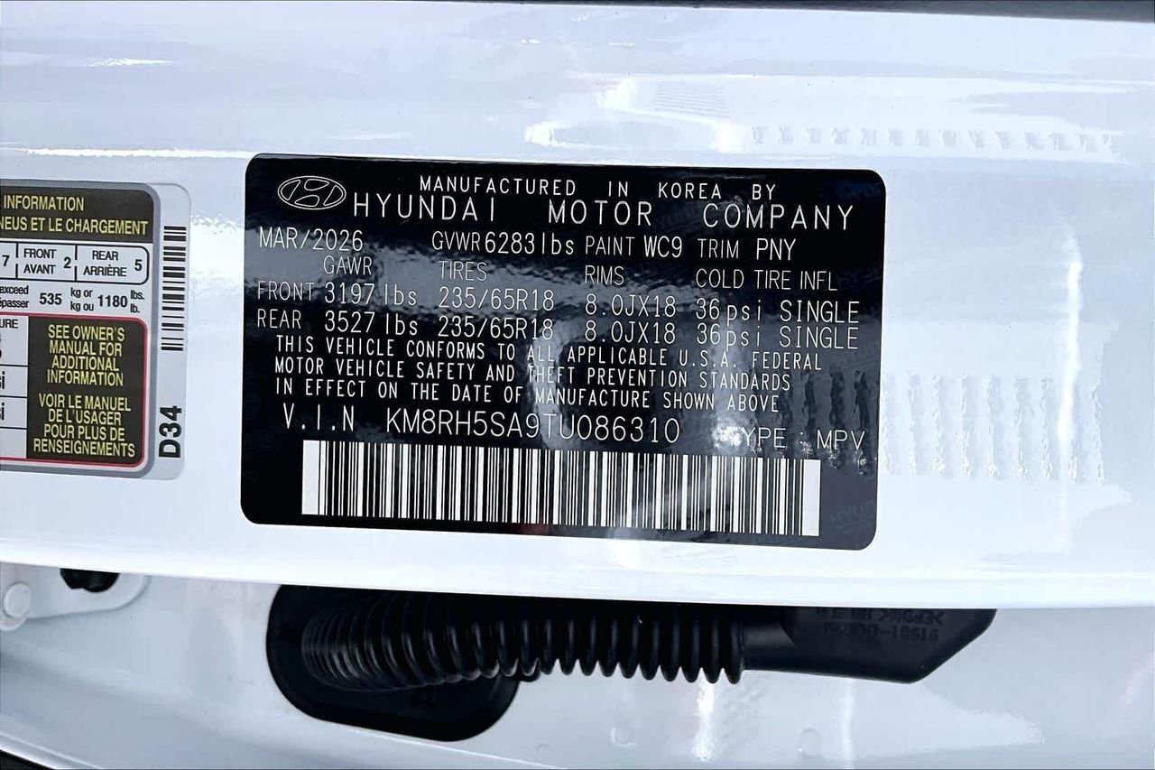 New 2026 Creamy White Pearl Hyundai Blue SEL Premium 7P image 21