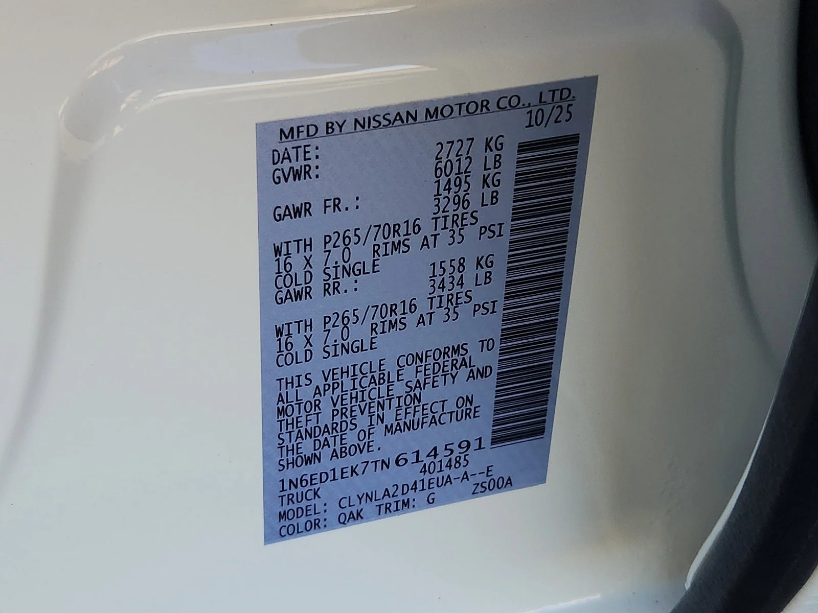 New 2026 Glacier White Nissan Crew Cab S image 16