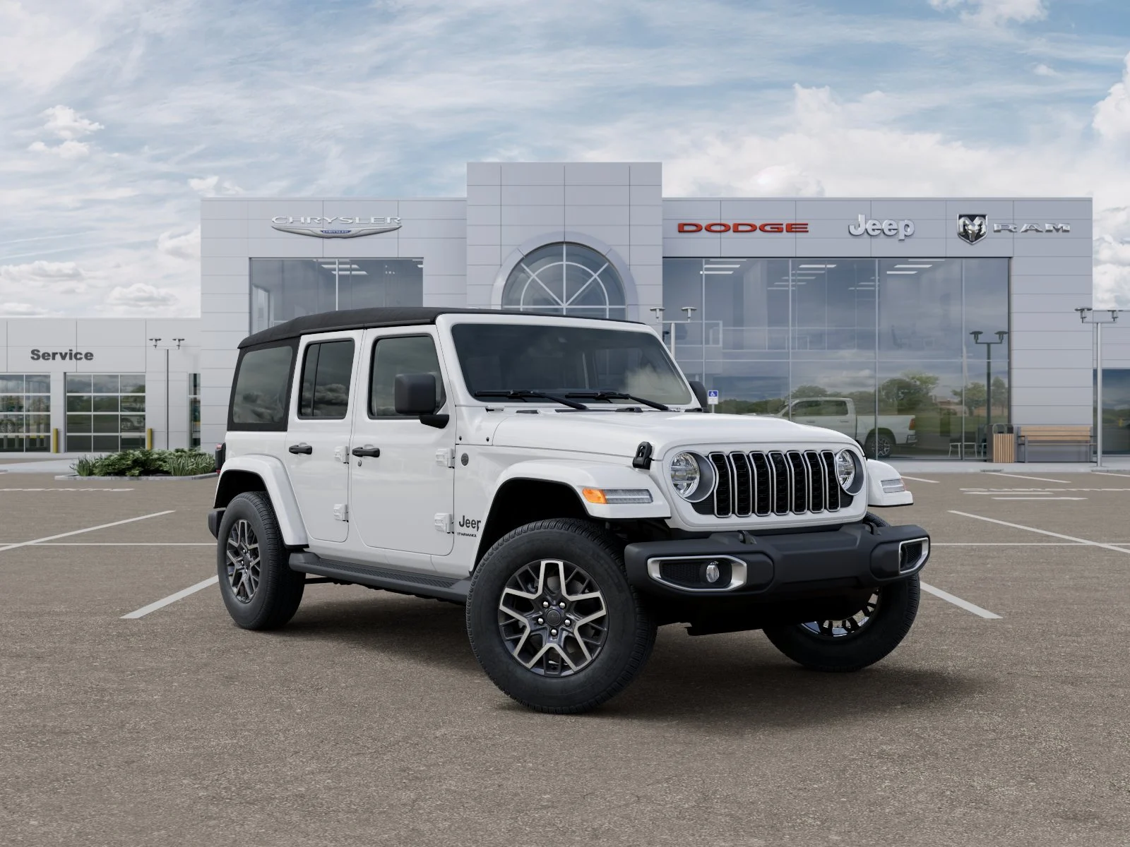 New 2026 Bright White Clear-Coat Exterior Paint Jeep Sahara image 58