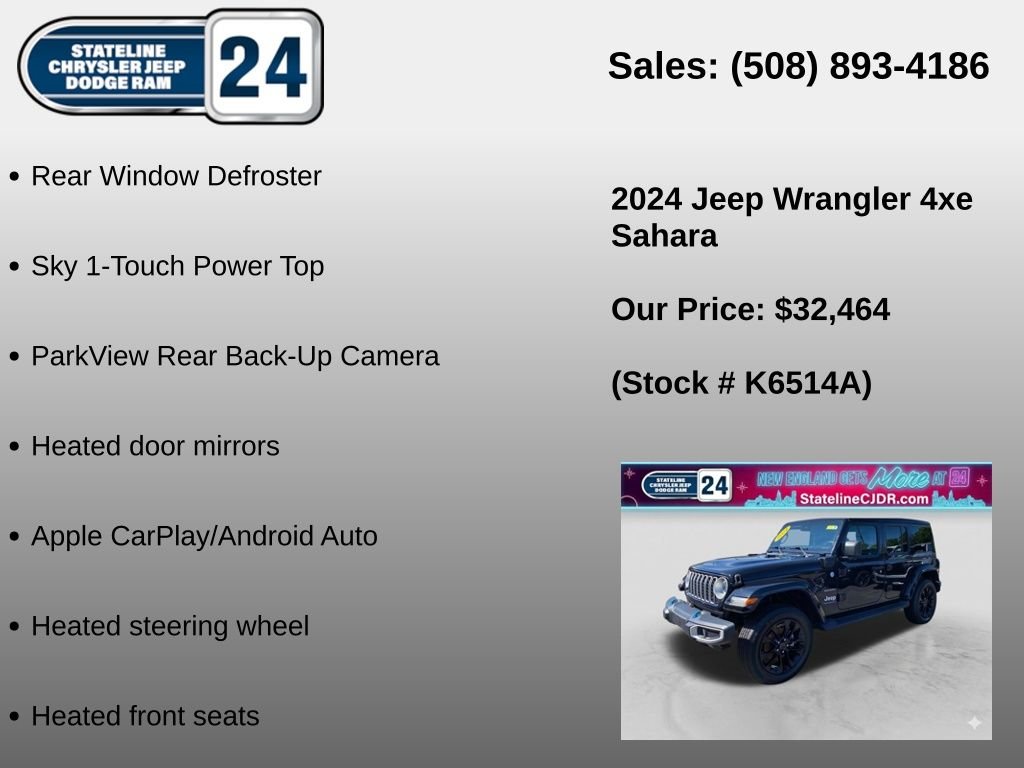 Used 2024 Black Jeep Sahara 4xe image 6