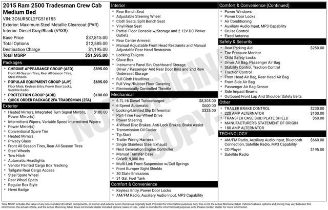 Used 2015 Maximum Steel Metallic Clearcoat Ram Tradesman image 29