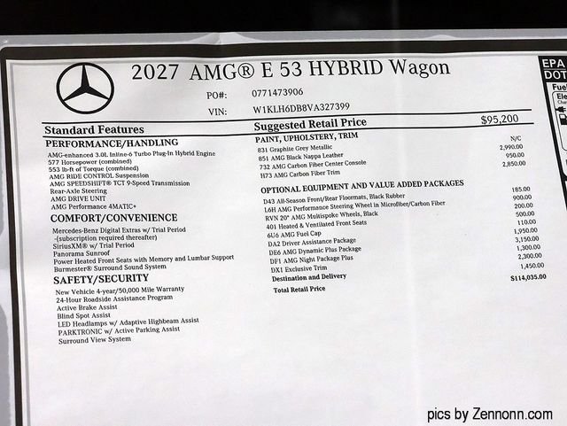 New 2027 Graphite Grey Metallic Mercedes-Benz AMG® E 53 Hybrid Wagon image 30