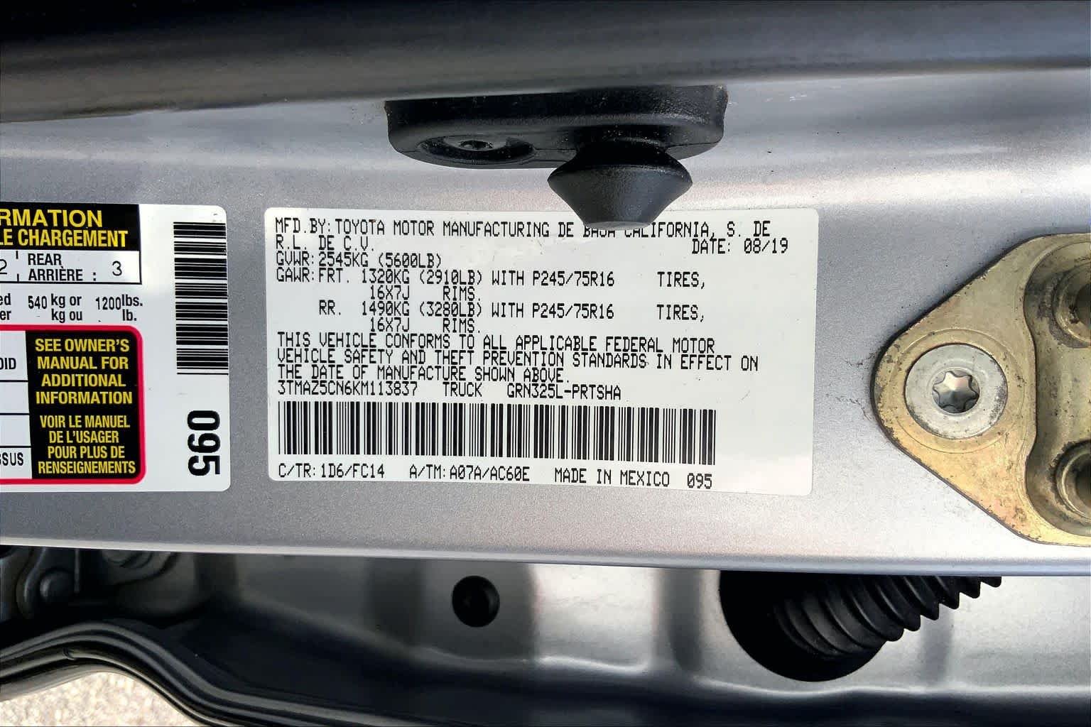 Used 2019 Silver Sky Metallic Toyota SR5 image 35