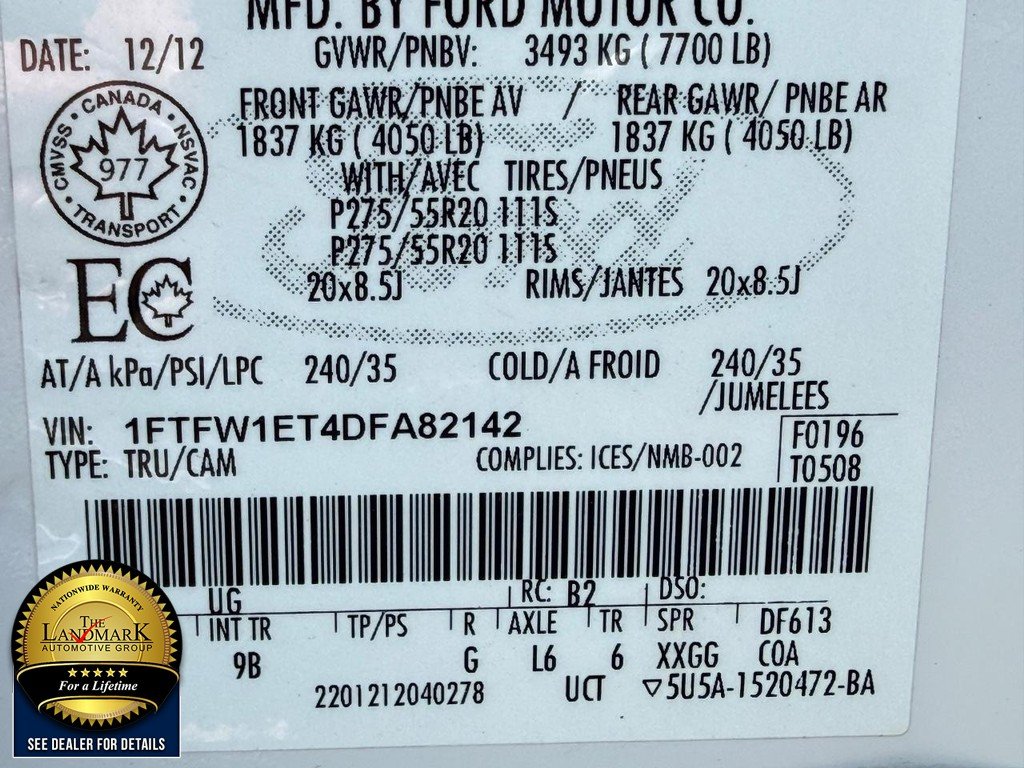 Used 2013 White Platinum Metallic Tri-Coat Ford 4WD SuperCrew 145" Platinum image 22