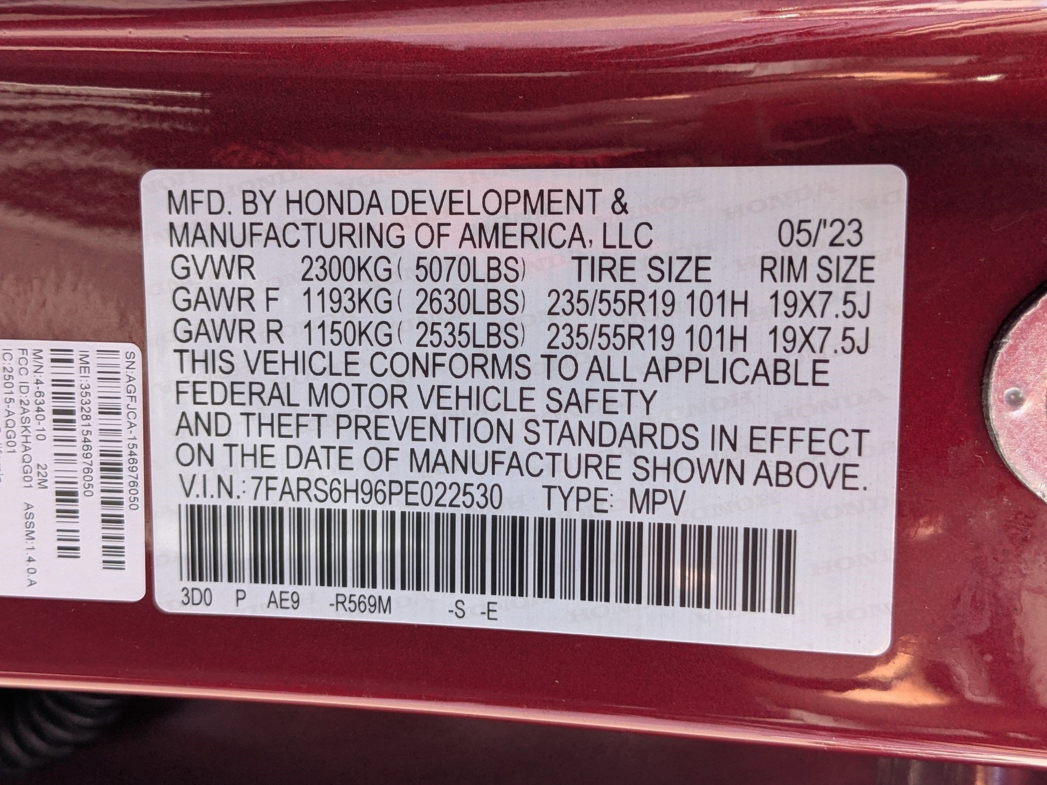 Used 2023 Radiant Red Metallic Honda Sport Touring image 35
