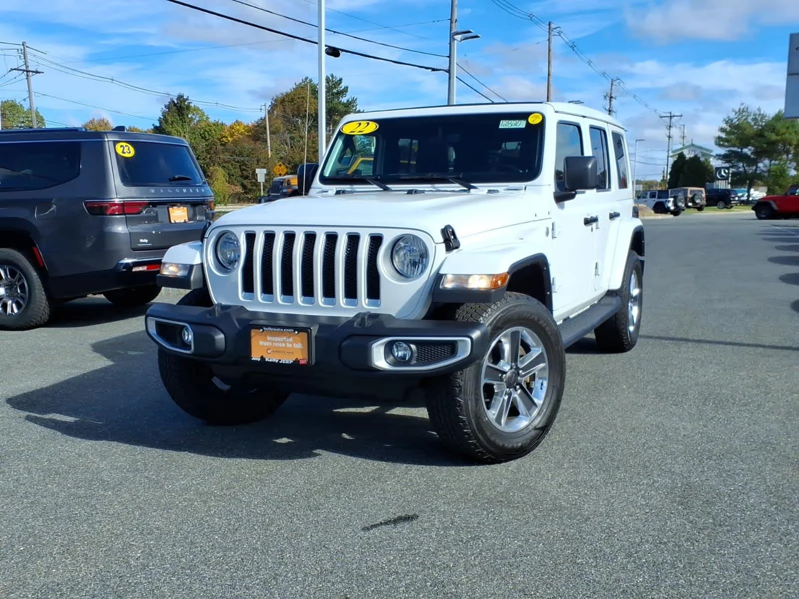 Certified Used 2022 Bright White Clearcoat Jeep Unlimited Sahara image 2
