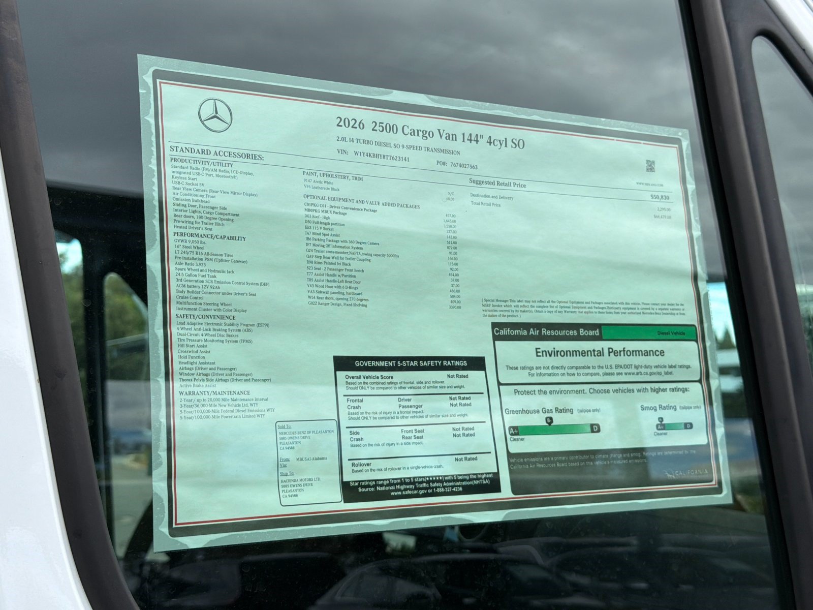 New 2026 Arctic White Mercedes-Benz 2500 High Roof SO Diesel 144 WB Ranger Shelving image 25