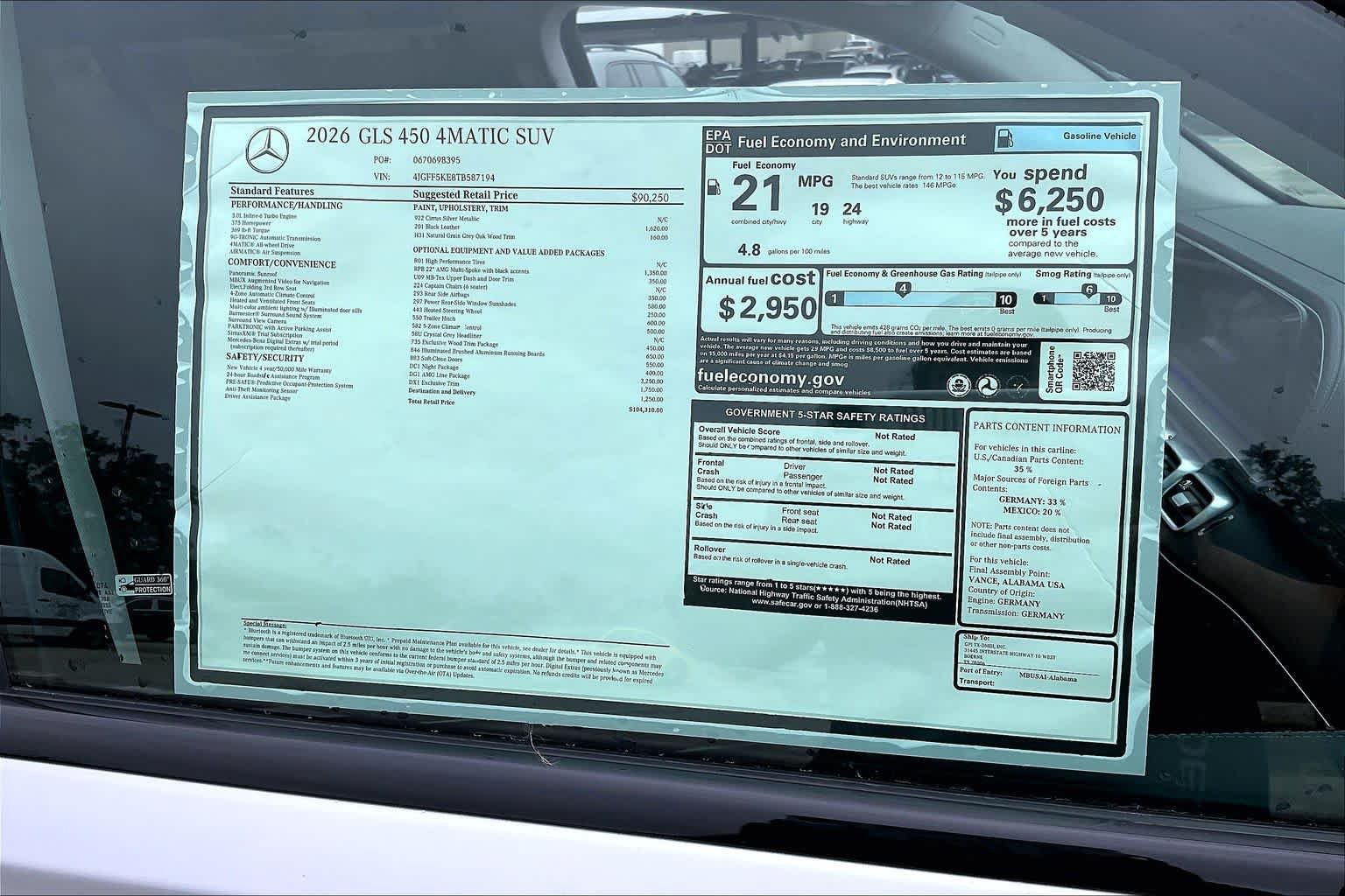 New 2026 Cirrus Silver Metallic Mercedes-Benz GLS 450 image 16
