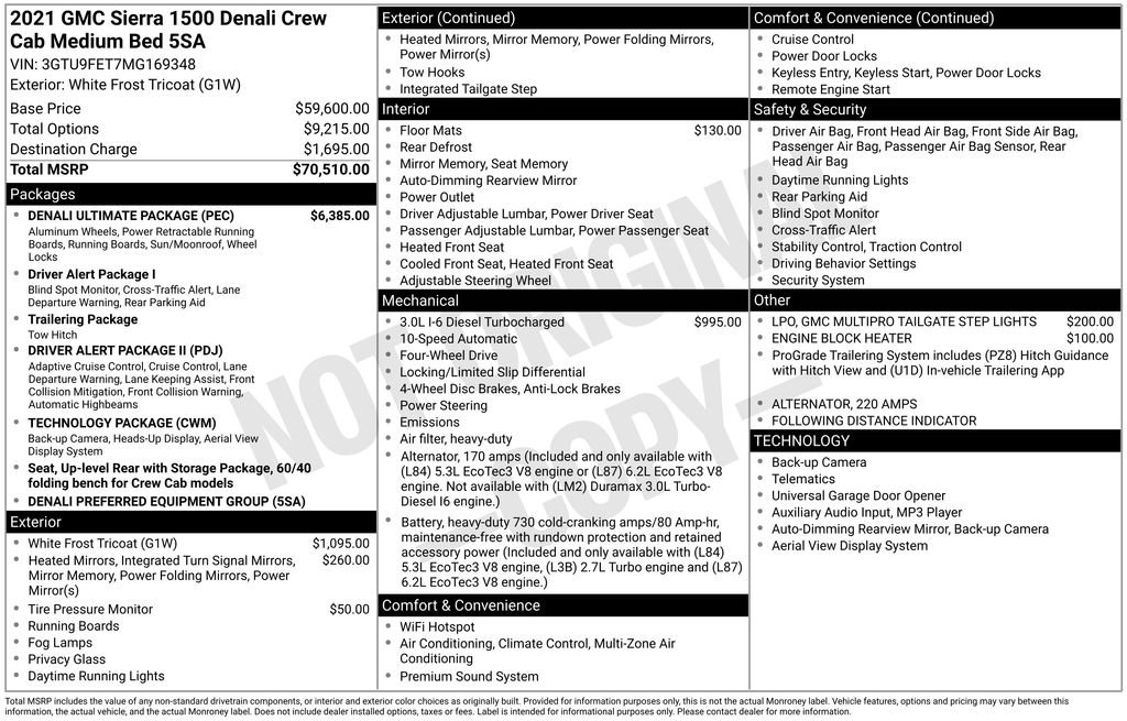 Used 2021 White GMC Denali image 6
