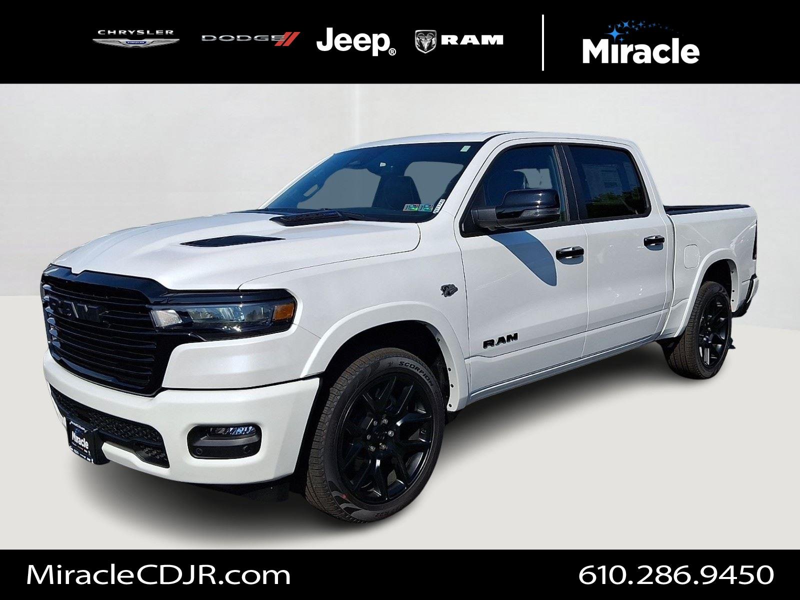 New 2026 Ivory White Tri-Coat Pearl-Coat Exterior Paint RAM Laramie image 1