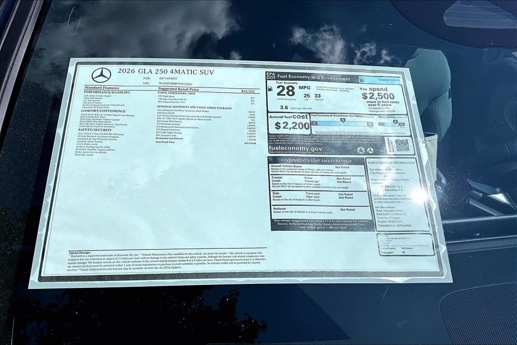 New 2026 Night Black Mercedes-Benz GLA 250 image 14