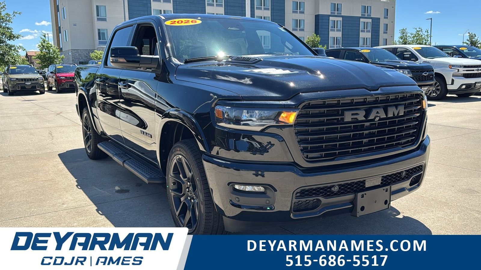 New 2026 Diamond Black Crystal Pearl-Coat Exterior Paint RAM Laramie image 1