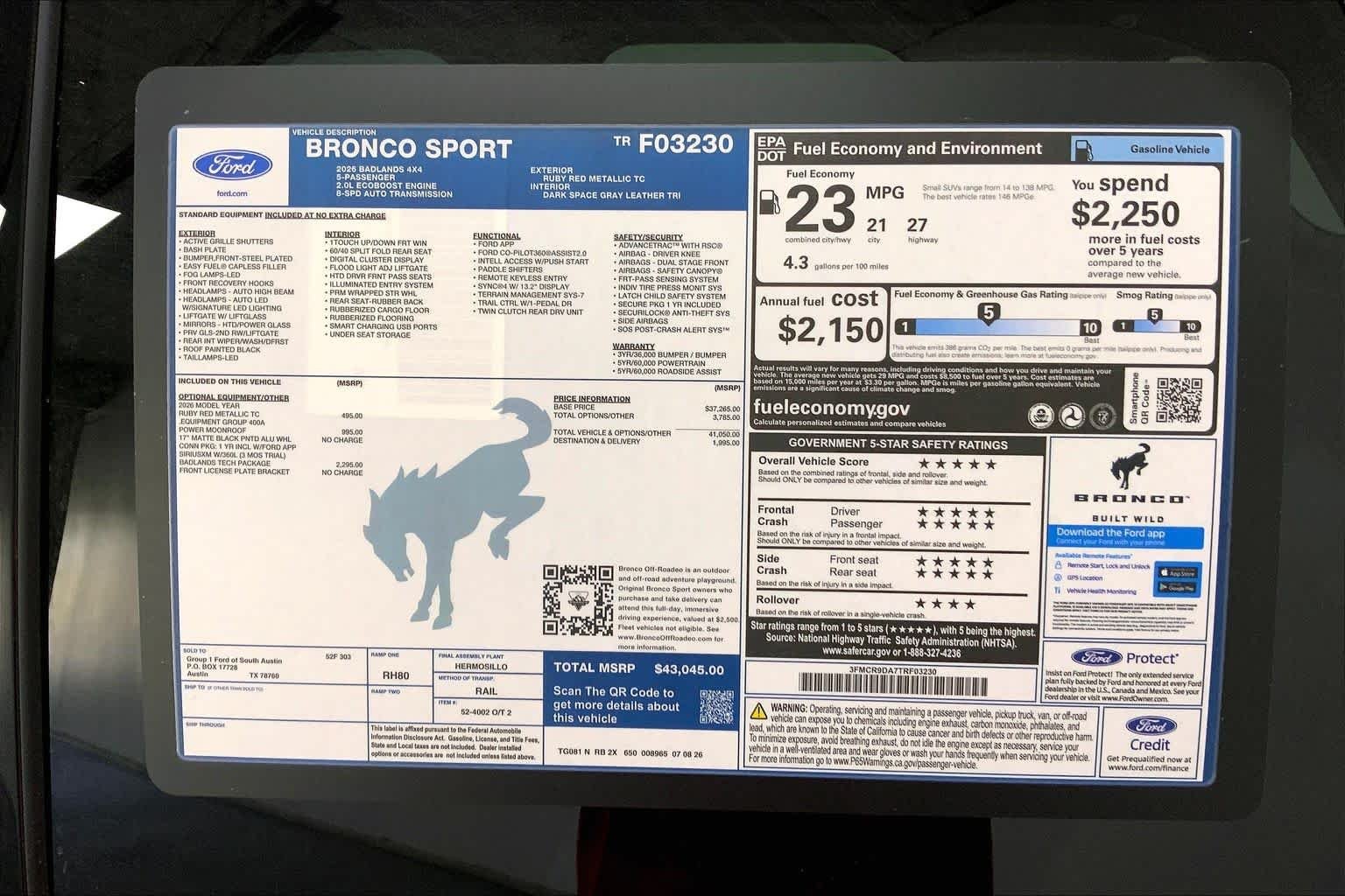 New 2026 Ruby Red Metallic Tinted Clearcoat Ford Badlands® image 21