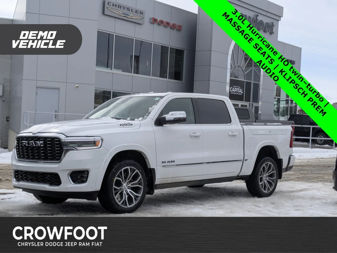 New 2026 White RAM Tungsten - - Hurricane HO Turbo - Multi-Function Tailgate - Prem Lthr - Trailer Brake & More! image 1