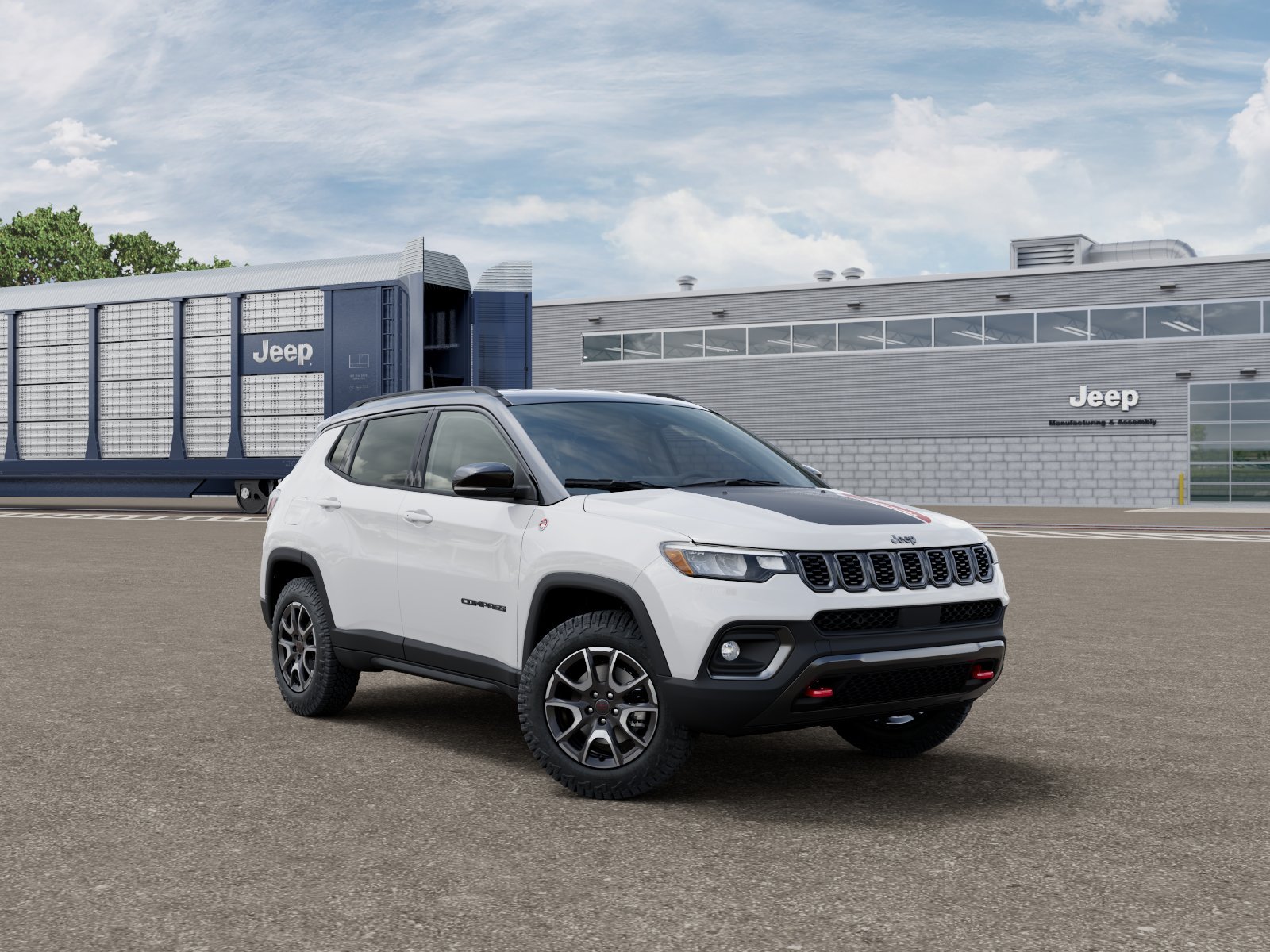 New 2026 Bright White Clear-Coat Exterior Paint Jeep Trailhawk image 3