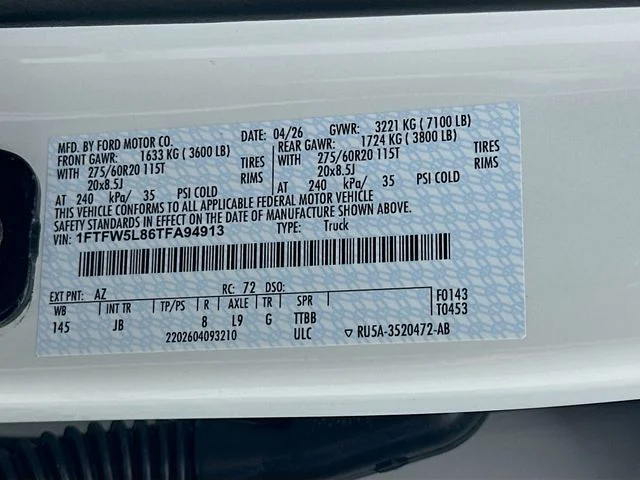 New 2026 Star White Metallic Tri-Coat Ford Lariat image 33