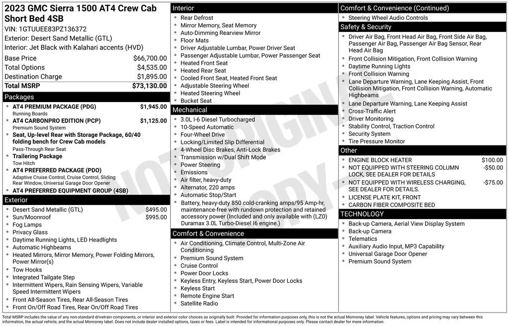 2023 GMC Sierra 4WD Crew Cab Short Box AT4's photo