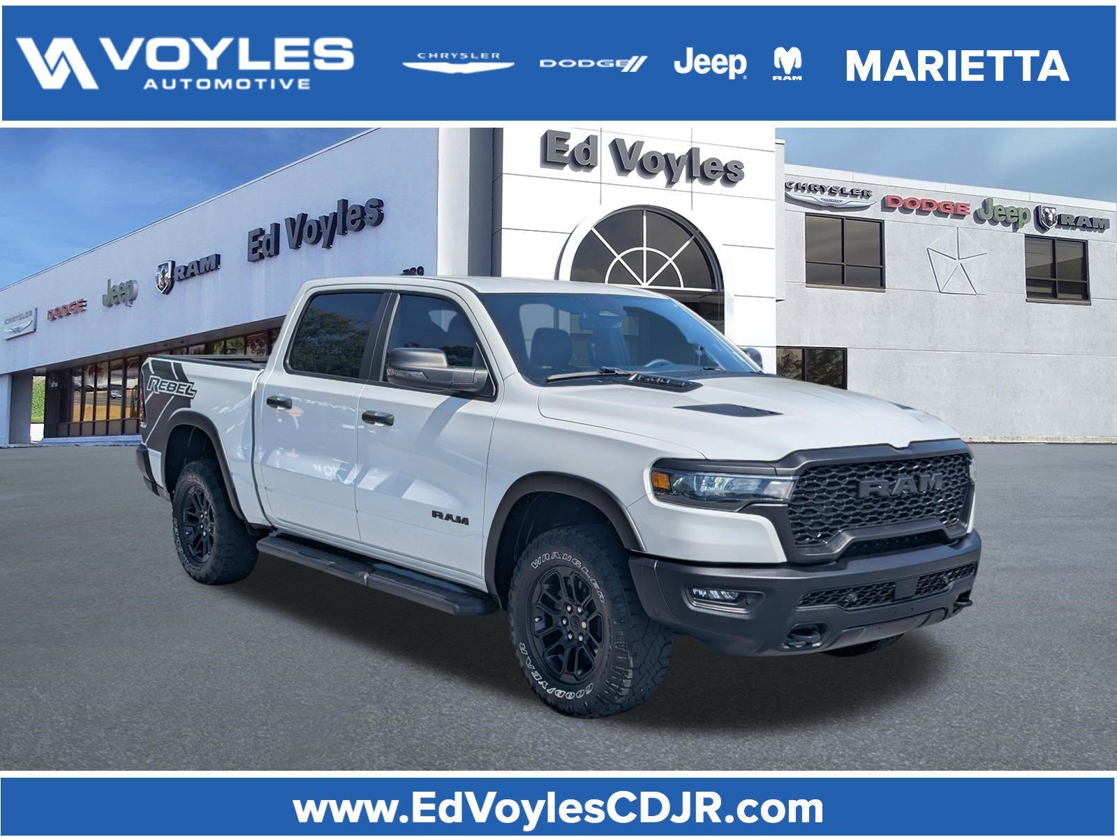 Used 2025 Bright White Clearcoat Ram Rebel image 1