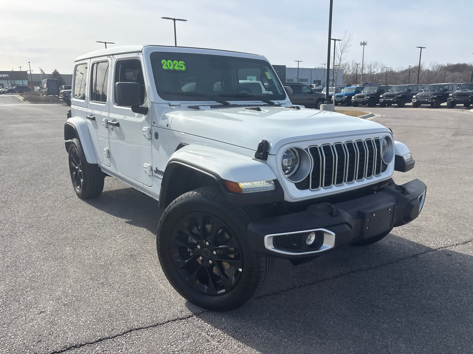 Used 2025 Jeep Wrangler 4xe Sahara 4XE with VIN 1C4RJXP67SW586221 for sale in Kansas City