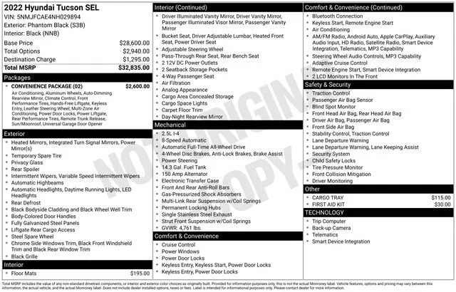 Used 2022 Black Hyundai SEL image 32