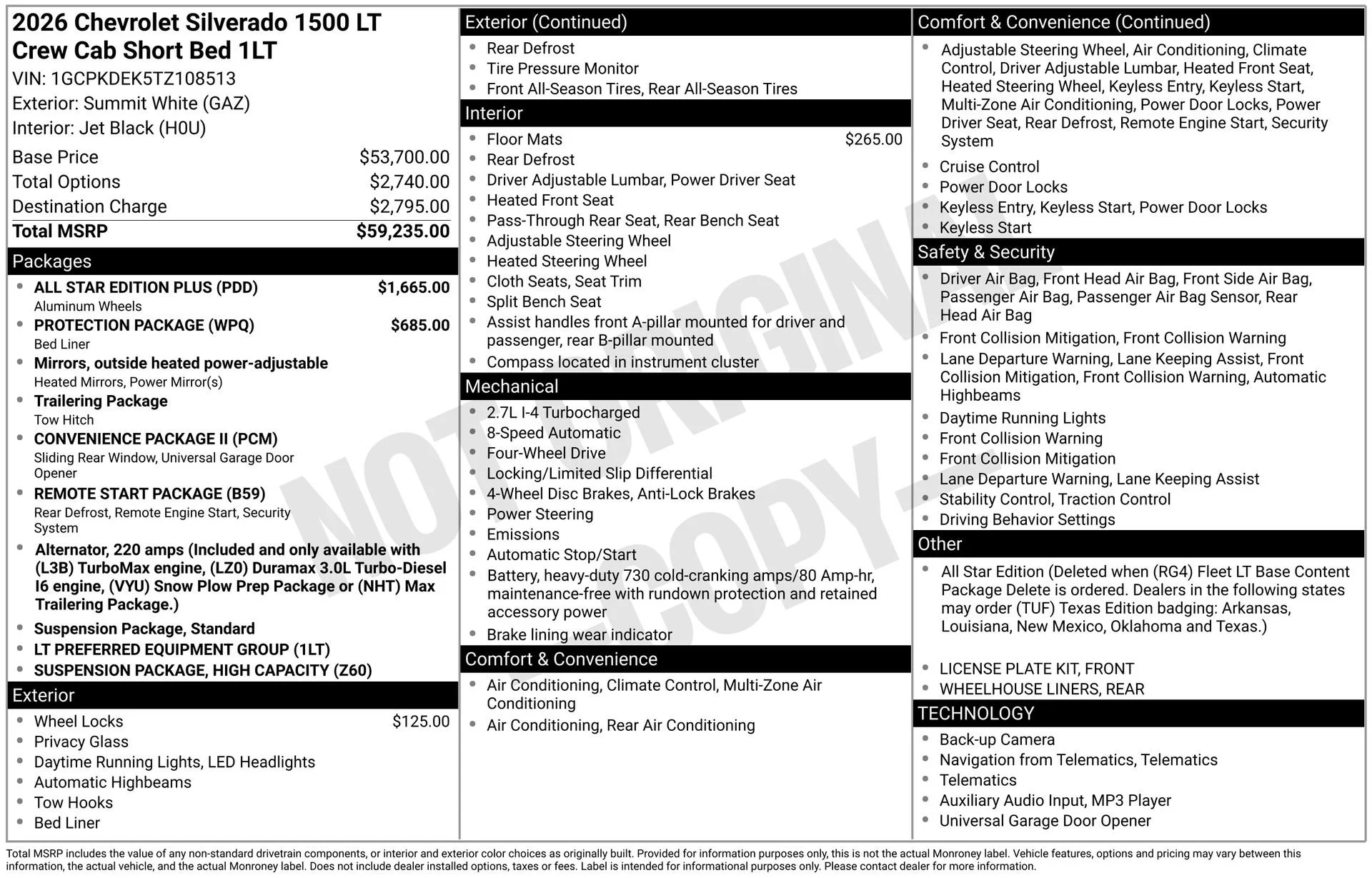 New 2026 Summit White Chevrolet LT image 3